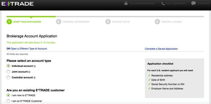 ETRADE Review - How to create an ETrade trader account