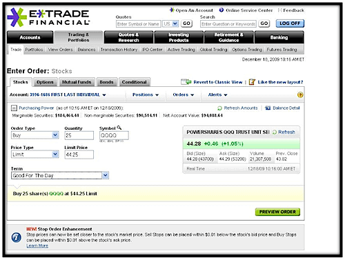 ETRADE Review - How to open a trade position on ETrade