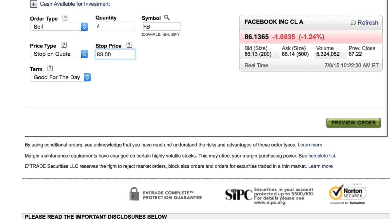 ETRADE Review - Buying or selling via ETrade